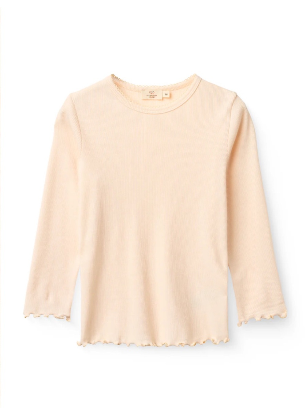 Light Peach Ribbed Lettuce-Edge Top